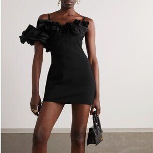 JACQUEMUS Duna ruffled grain de poudre-trimmed wool-blend mini dress